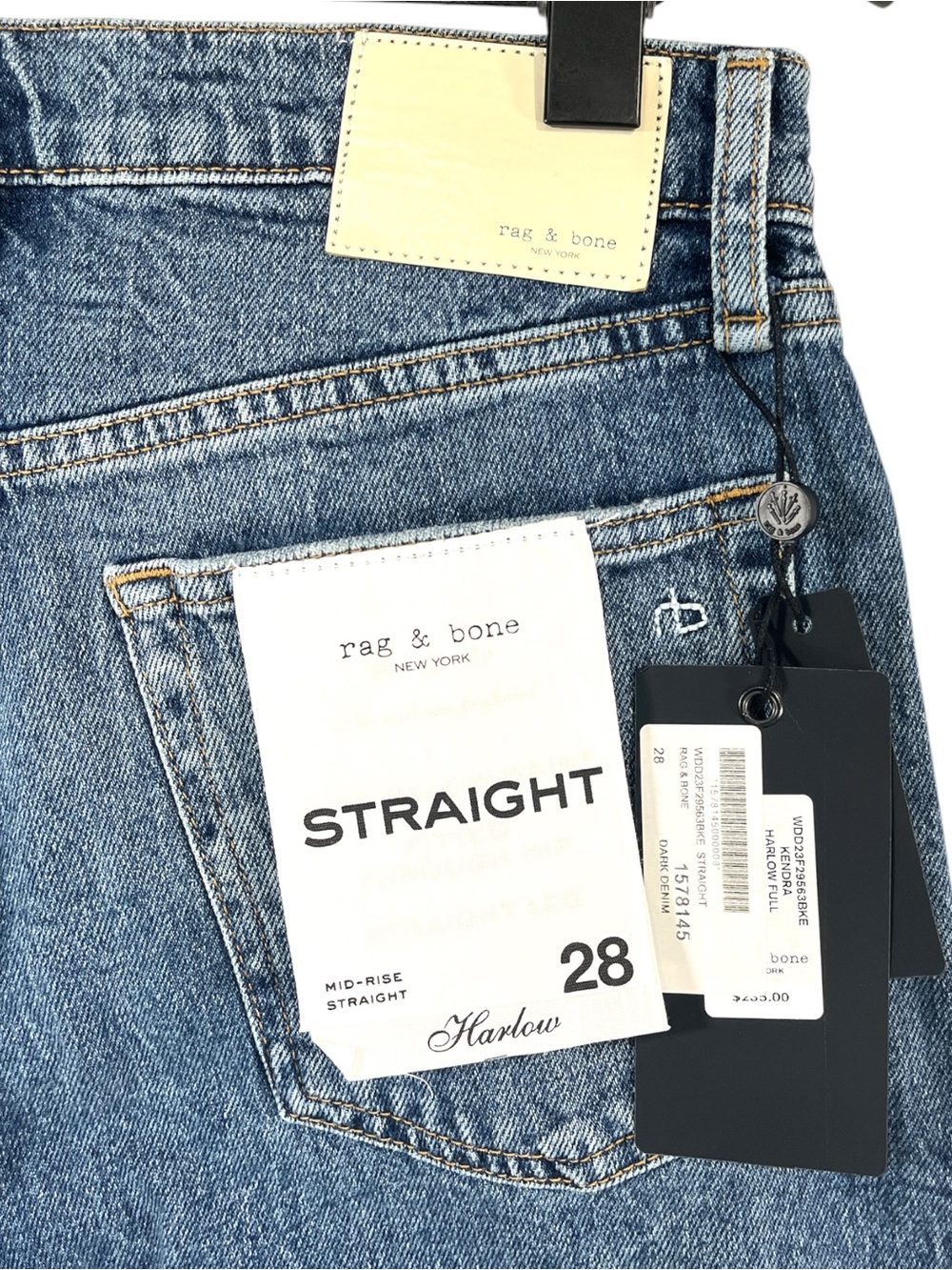 NWT Rag & Bone Harlow Midrise Straight Jean size 28 in Kendra Wash - Picture 10 of 10